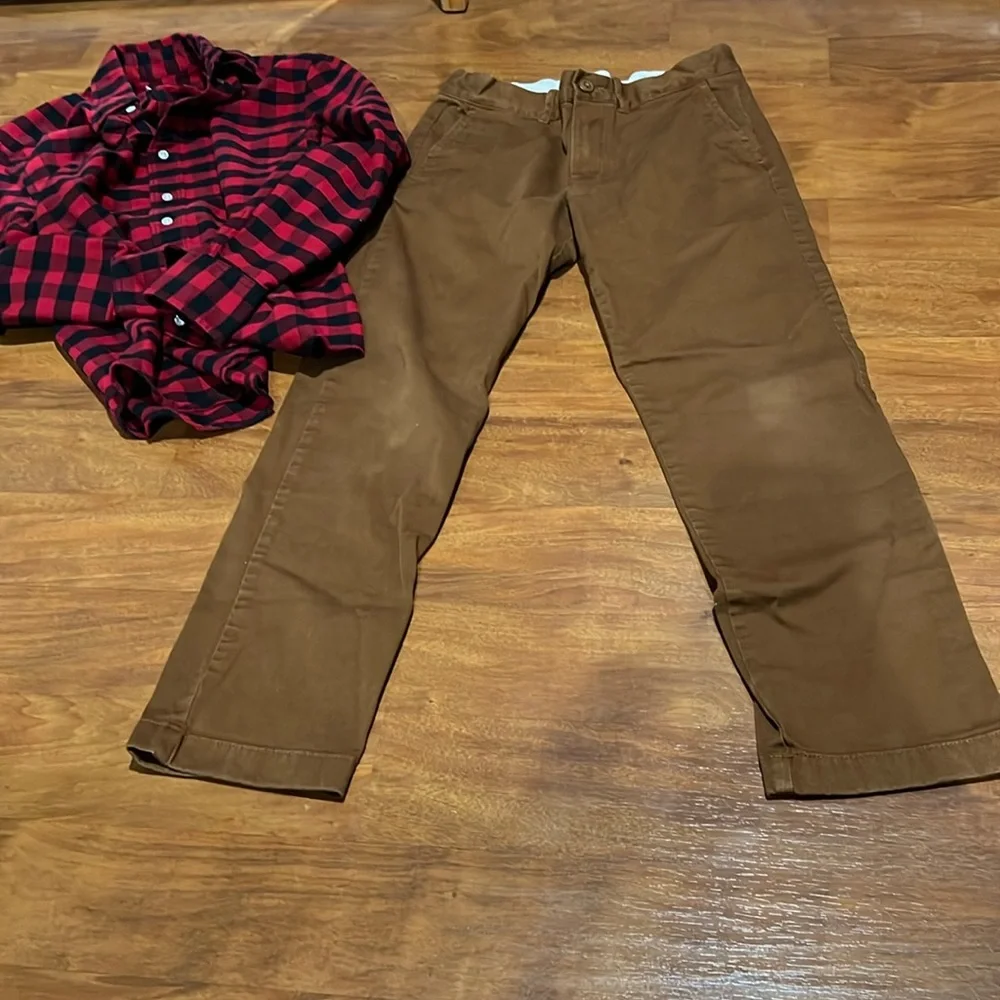 Crewcuts J Crew Slim Fit Khaki Pants Size 12 Kids Adjustable Waist - Picture 1 of 7